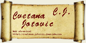 Cvetana Jotović vizit kartica